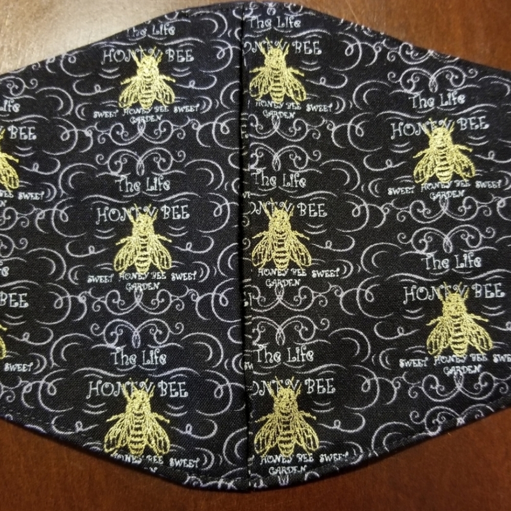 GOLD Honey Bee With Sayings Cotton Facemask - Picture 5 of 6